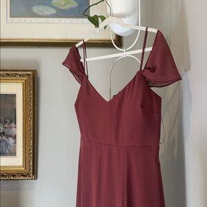 Elegant Burgundy Maxi Dress with Slit